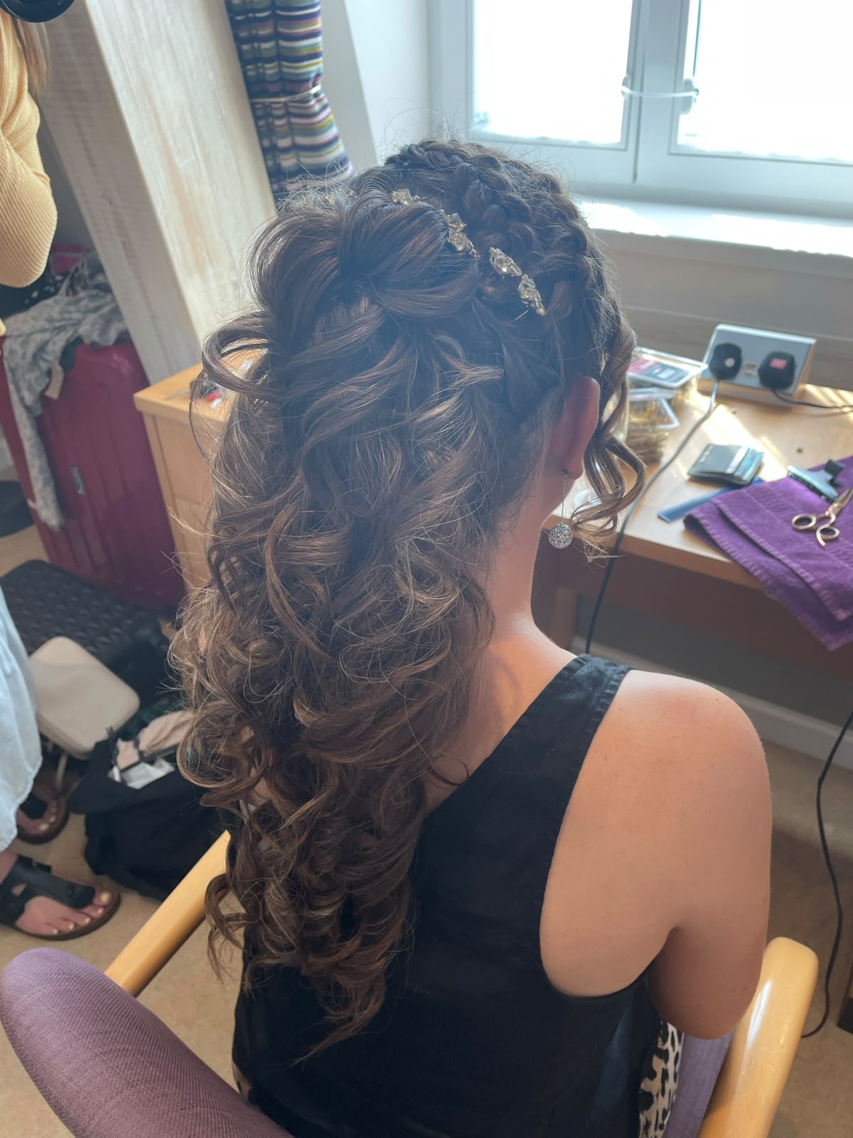 Detailed curled occasion updo